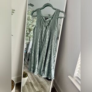 Sage Green Lace Up Dress